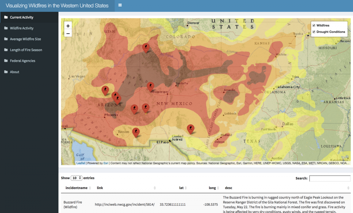 Wildfire Map Example View Real Time and Historical Wildfire Information - Geospatial ...