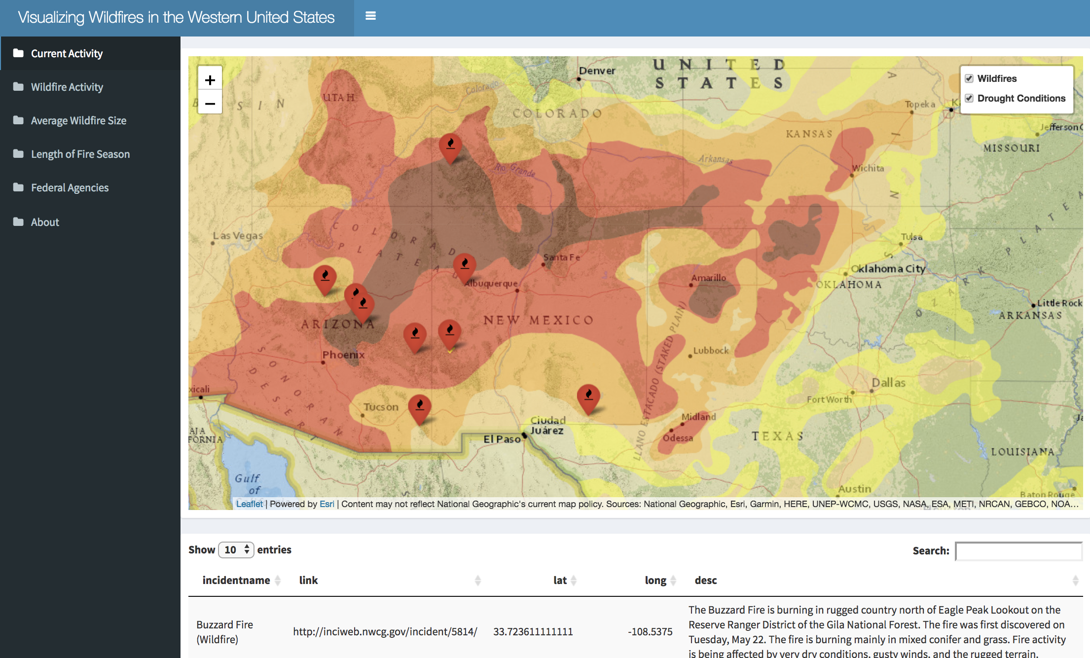 View Real Time and Historical Wildfire Information