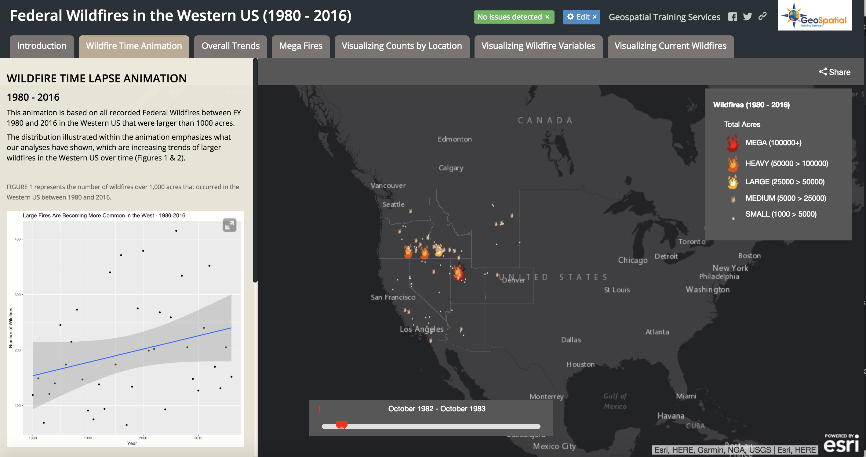 Visualizing Historical Wildfire Information in a Story Map