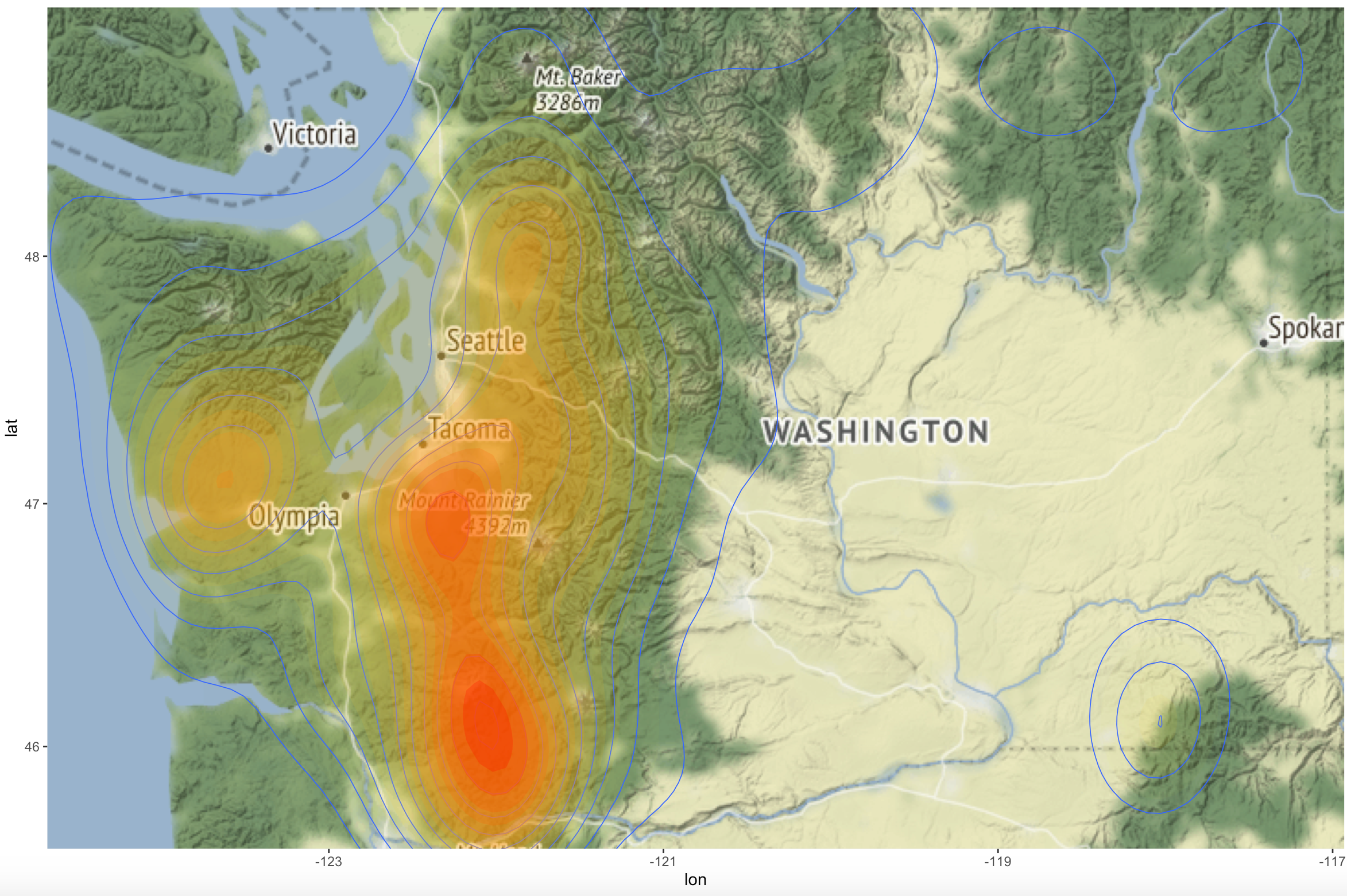 Sasquatch Sighting Heat Maps with R