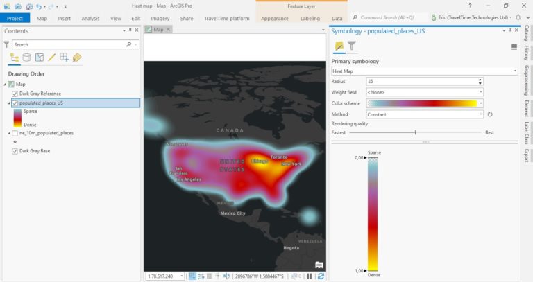 Tutorial Creating A Heat Map In ArcGIS Pro Geospatial Training Services   Heat Map Fig4 768x407 