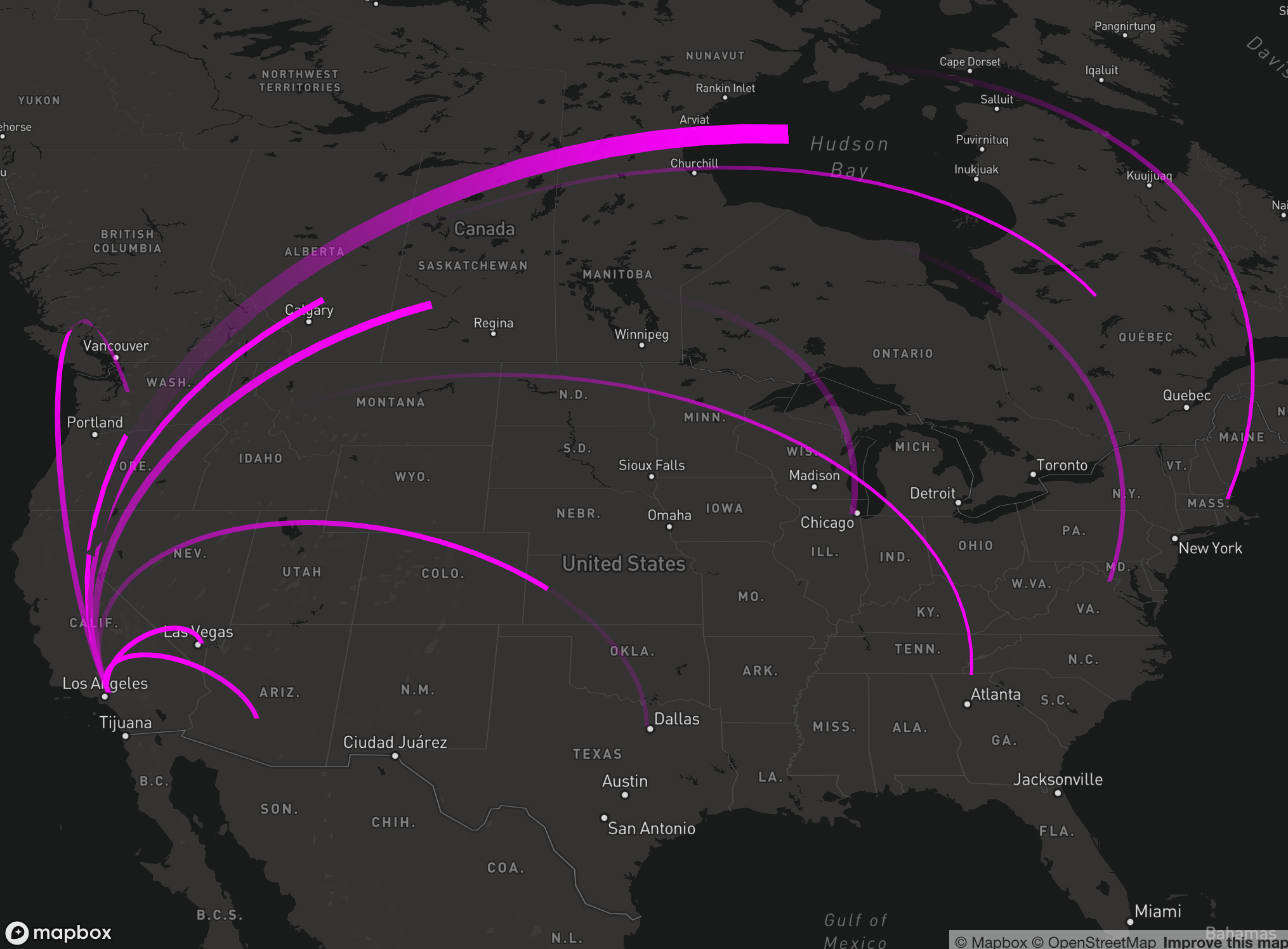 Leaving Los Angeles Flow Map