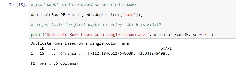 Tutorial Using Python to Find Identical Features in a GIS Dataset